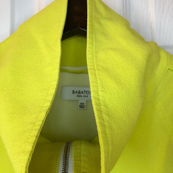 Aritzia Babaton silk neon yellow jacket, xxsmall - Picture 7 of 9